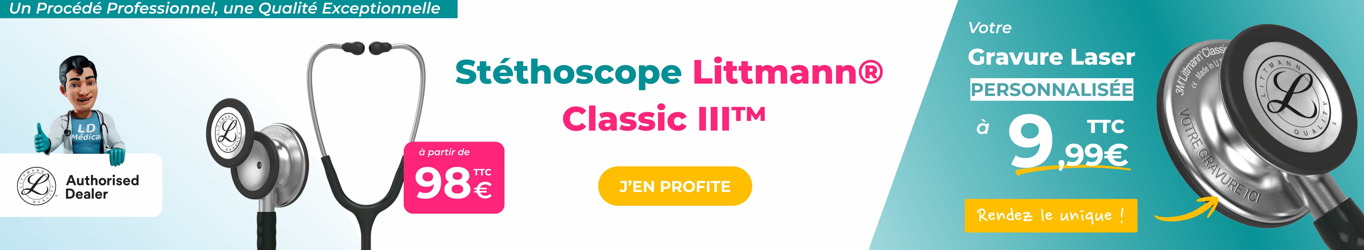 Gravure laser personnalisée sur stéthoscope pour professionnels de santé, service certifié et durable